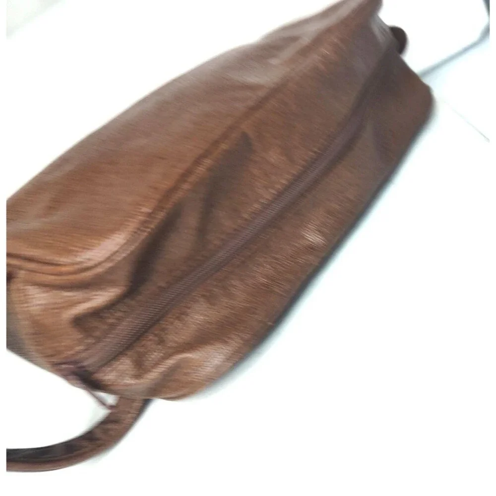 American Style Lacrosse Mens Shaving Toiletry Travel Bag Brown Leather  12x7x4